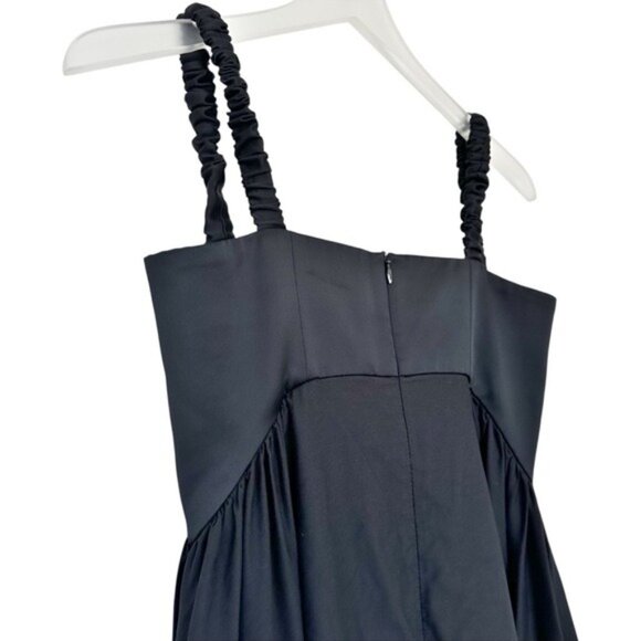 Anna October Snowdrop Bustier Ruched Strap Ruffle Hem Black Maxi Dress Size S - Picture 9 of 12